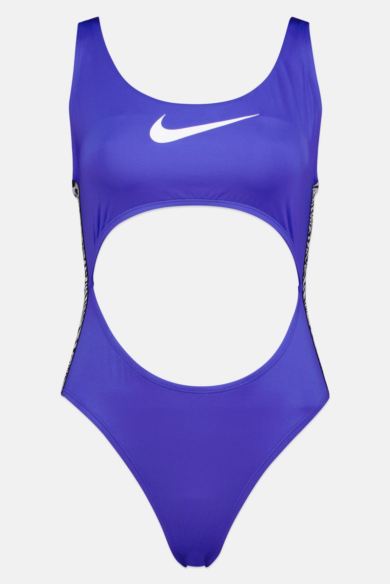 Nike Women Non Padded Cut Out Detail One Piece, Purple - Image 2