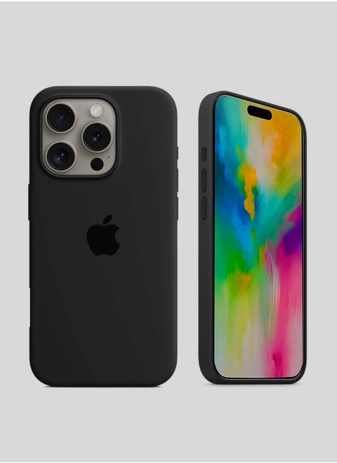 Apple iPhone 16 Pro Max 2024 Premium Soft Liquid Silicone Case Cover - Black