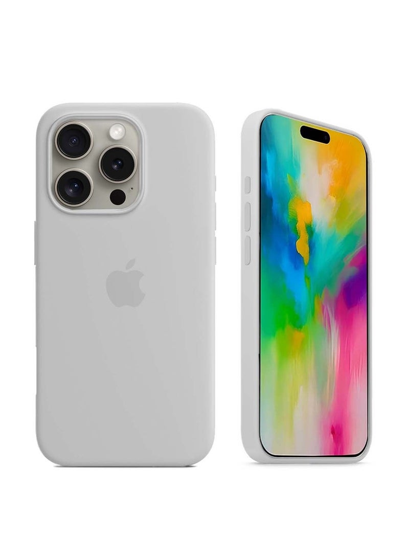 Wtech Apple iPhone 16 Pro Max 2024 Premium Soft Liquid Silicone Case Cover - White - Image 1