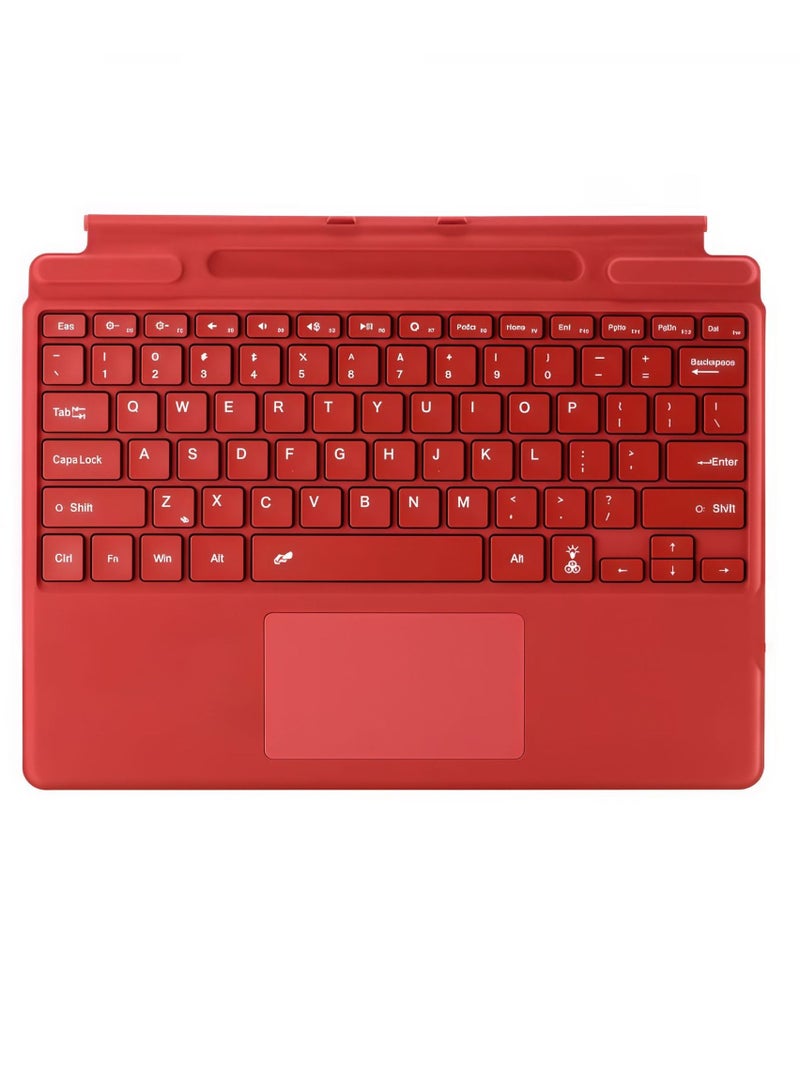 Surface Bluetooth Keyboard, Tablet Computer Keyboard With Pen Slot, Portable And Durable Backlit Keyboard With Touchpad For Surface Pro X, 11, 10, 9, 8, (1pc, Red)