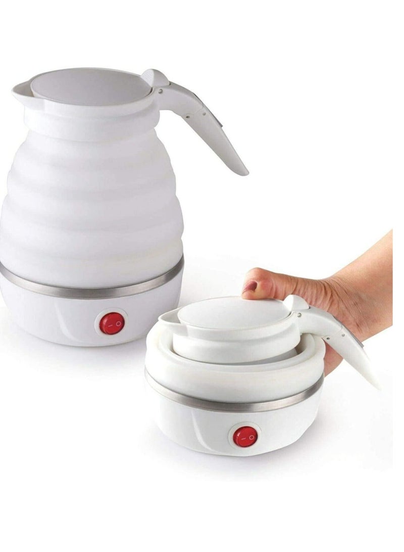 Travel Foldable Fast Boiling Portable Electric Kettle - 220V -600ML for Most Travel and Home & Office Use (White) - Image 3