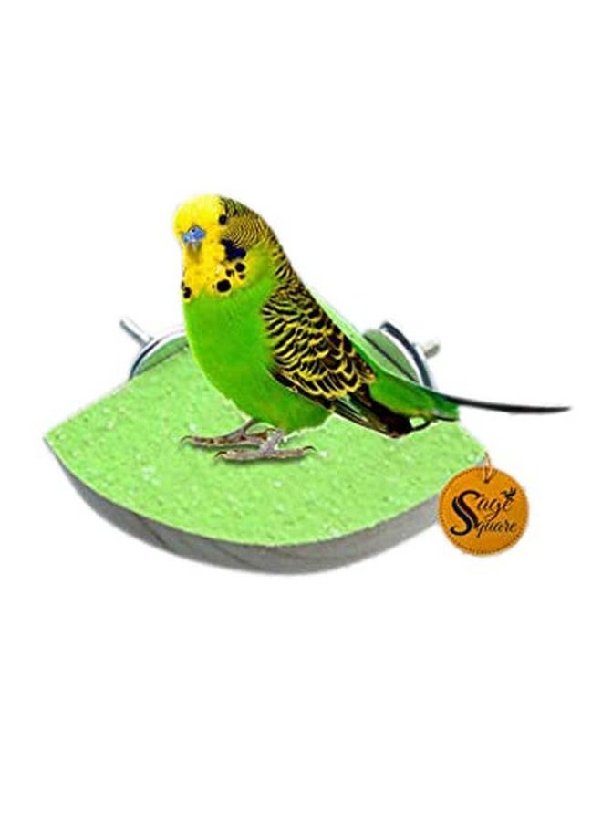 Sage Square Playful Natural Wood Sand Perch Platform Cage Toy For Parrot, Budgies, Cockatiel, Lovebird, Budgerigar, Sun Conure, Finch, African Grey, Canary, Cockatoo, Macaw Birds (4")  - Image 1