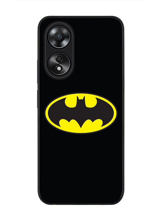 Stylizedd Rugged Black edge case for Oppo A58 4G, Slim fit Soft Case Flexible Rubber Edges Anti Drop TPU Gel Thin Cover- The Bat - Image 1
