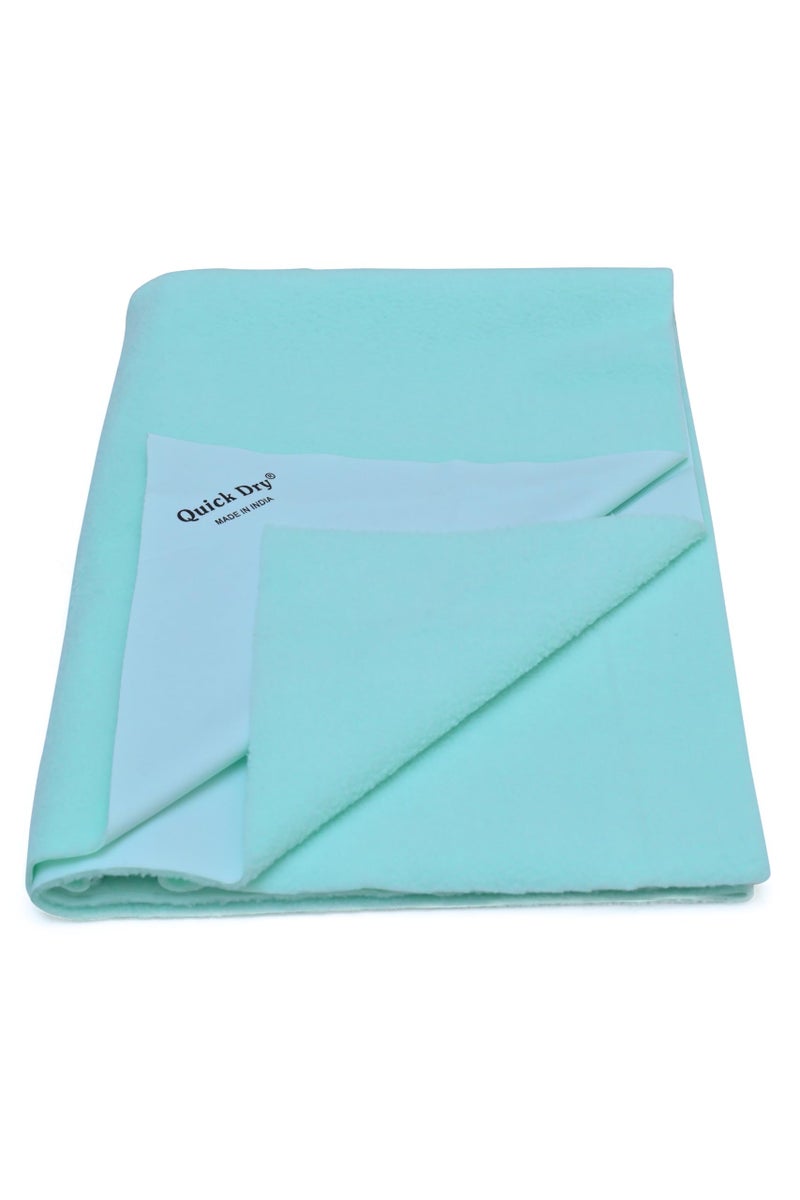 Waterproof Quick Dry Sheet for Baby| Bed Pad Anti-Piling Fleece Extra Absorbent Washable Matress Protector| Baby Bed Protector Sheet for Toddler Children. (SEA Green, Medium)  - Image 1