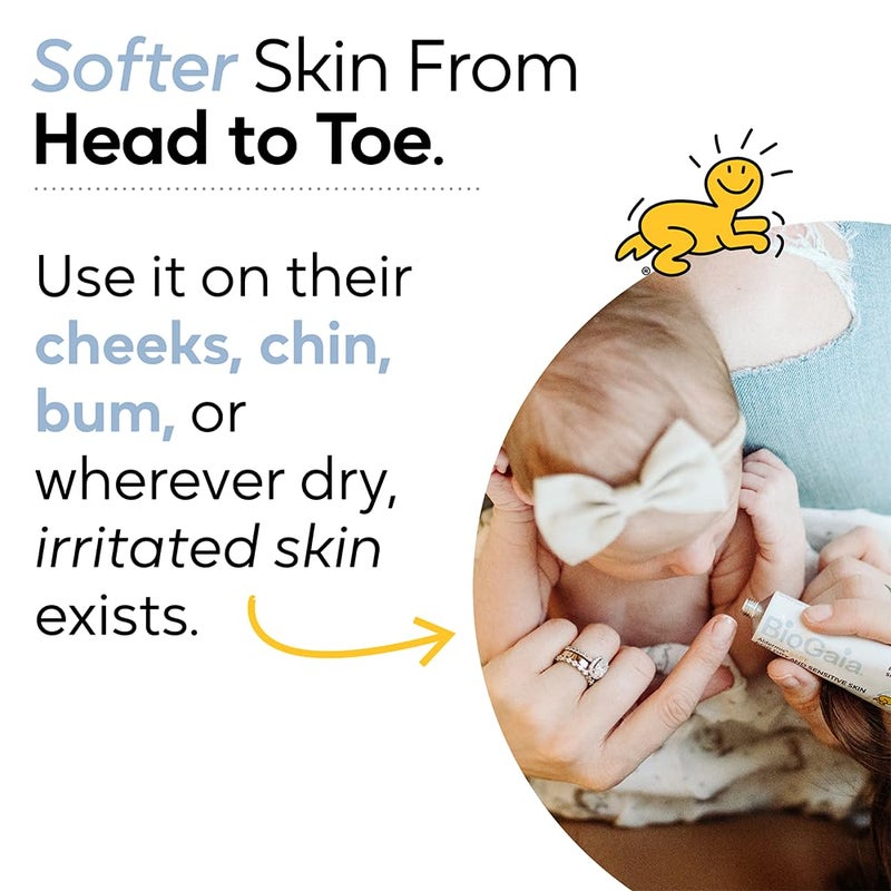 BioGaia مرهم بيوغايا للبروبيوتيك للأطفال يهدئ ويرطب البشرة الجافة المتهيجة والحساسة يستخدم من الرأس إلى القدمين مص formulated مع زيوت نباتية بروبيوتيك خالية من الستيرويدات وصديقة للميكروبيوم - Image 4