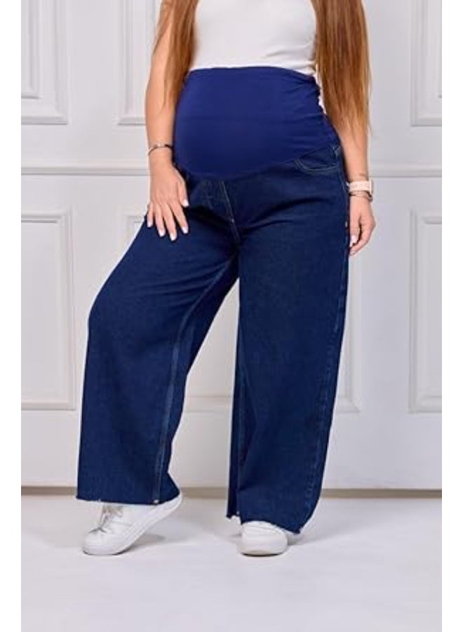 Tobay Wide-leg maternity jeans – a relaxed, comfortable design with stretchy fabric that supports the belly – a stylish and modern look for all stages of pregnancy - Image 2