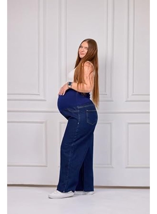 Tobay Wide-leg maternity jeans – a relaxed, comfortable design with stretchy fabric that supports the belly – a stylish and modern look for all stages of pregnancy - Image 4