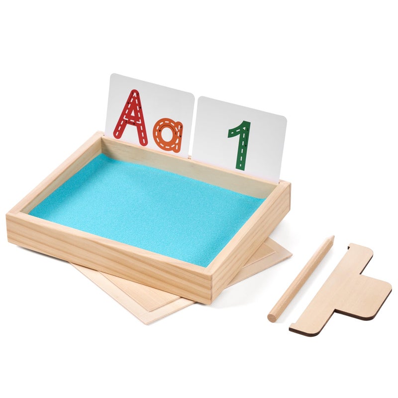 MORITECK Montessori Sand Tray for KidsWriting Play Sand Tray with Lid for Classroom Practice Writing Letters and Numbers - Image 3