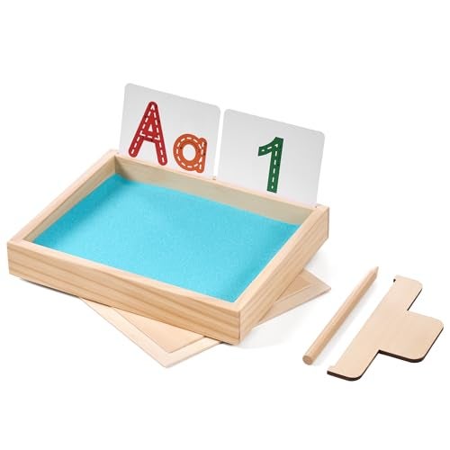 MORITECK Montessori Sand Tray for KidsWriting Play Sand Tray with Lid for Classroom Practice Writing Letters and Numbers - Image 1