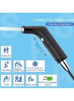 SASKA Rechargeable Portable Travel Hand Held Bidet Toilet Spray Shattaf- Saska Portable Shattaf for Hygiene Cleaning with 2.3L Water Container  - Image 2