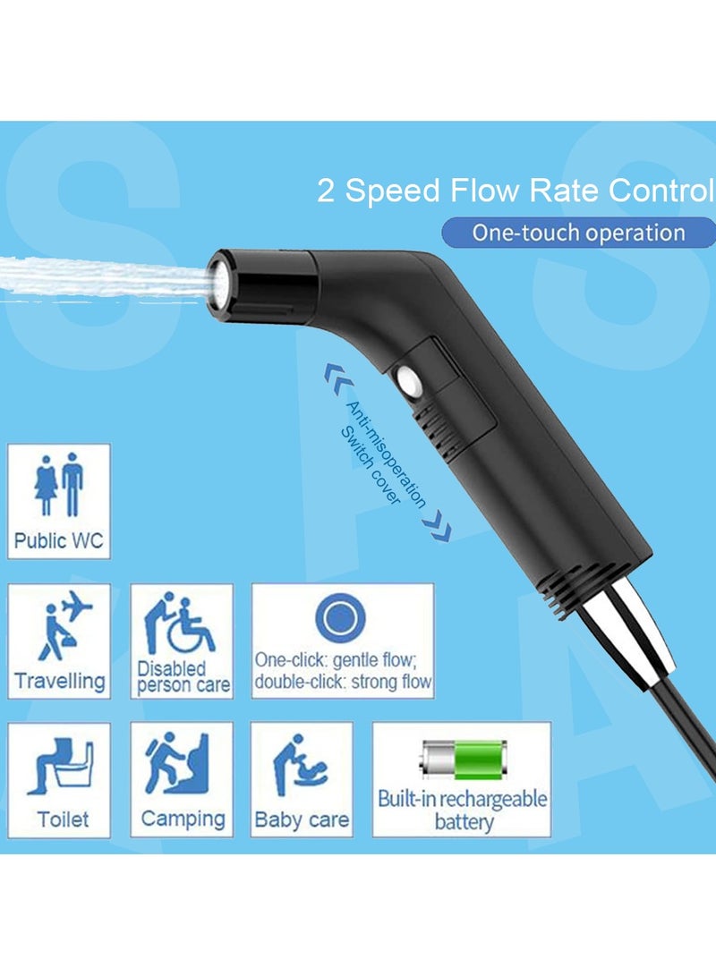 SASKA Rechargeable Portable Travel Hand Held Bidet Toilet Spray Shattaf- Saska Portable Shattaf for Hygiene Cleaning with 2.3L Water Container - Image 2