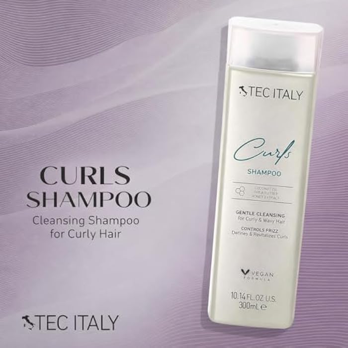 Tec Italy Curls Shampoo 300ml – Gentle Anti-Frizz Cleanser for Curly & Wavy Hair – Moisturizes, Defines & Enhances Natural Curls - Image 2