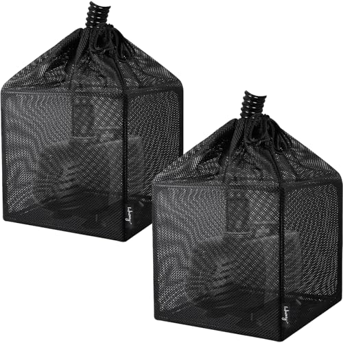 Hecaty Pond Filter Bag Pump Barrier Bag AntiClogging Cube Filter Box Black Media Bag Pump Mesh Bag for Outdoor Water Fish Ponds 10x 2 pack - Image 1
