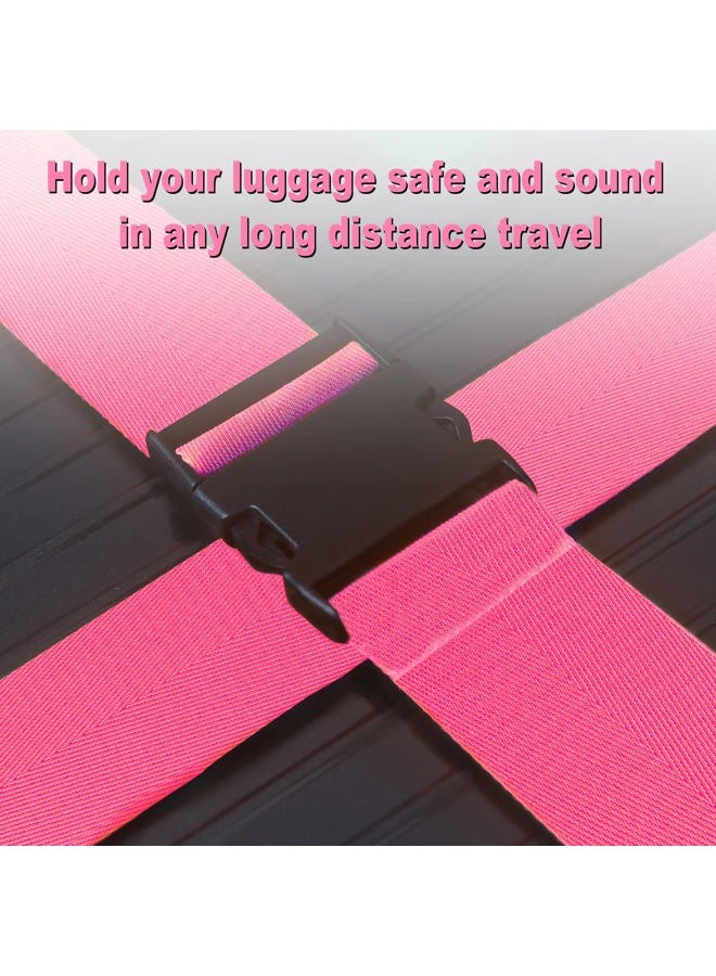 Chelmon Luggage Straps for Suitcases TSA Approved Travel Belt Bag Chain 4 Pack (Rose Red) - Image 4