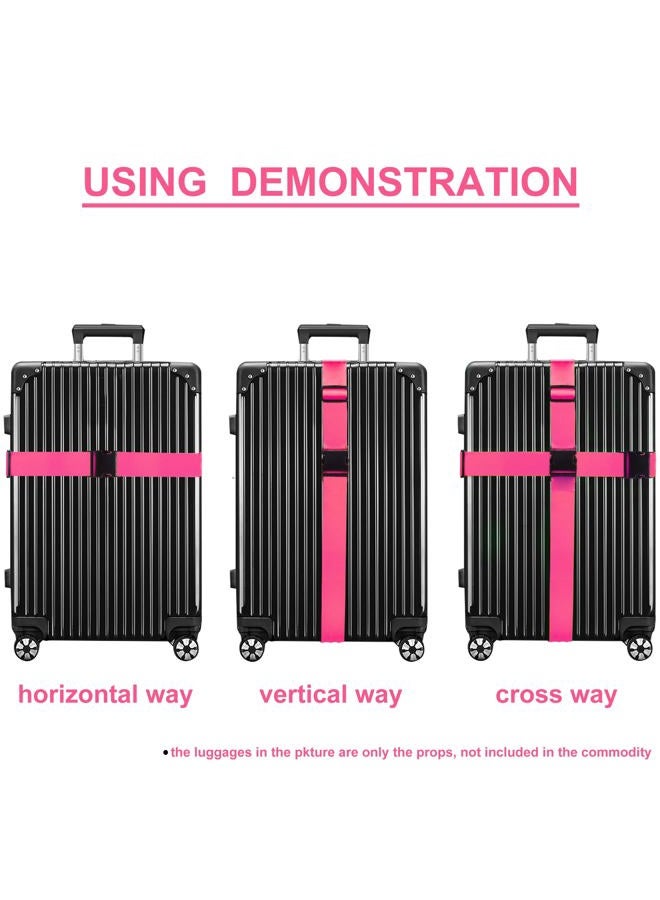 Chelmon Luggage Straps for Suitcases TSA Approved Travel Belt Bag Chain 4 Pack (Rose Red) - Image 5