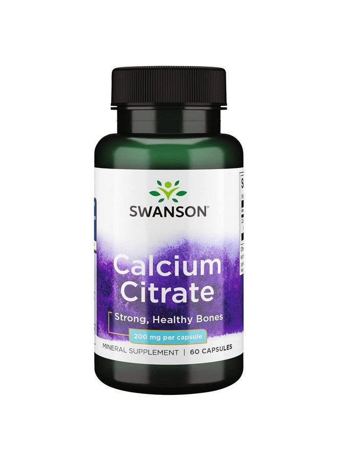 Swanson Calcium Citrate 200 Milligrams 60 Capsules - Image 1