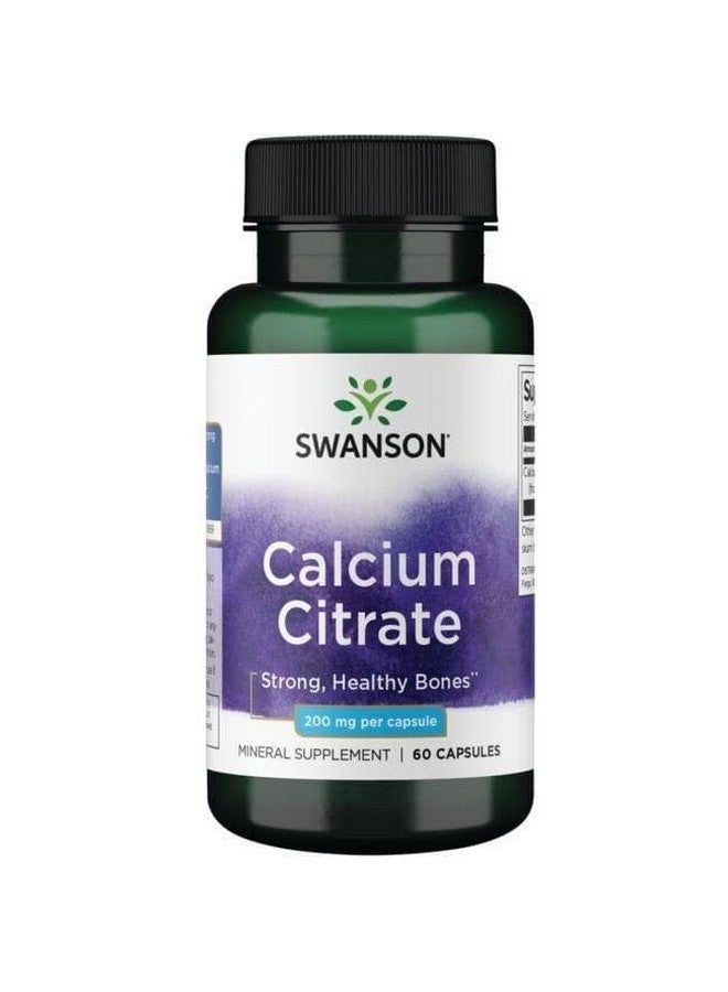 Swanson Calcium Citrate 200 Milligrams 60 Capsules - Image 4
