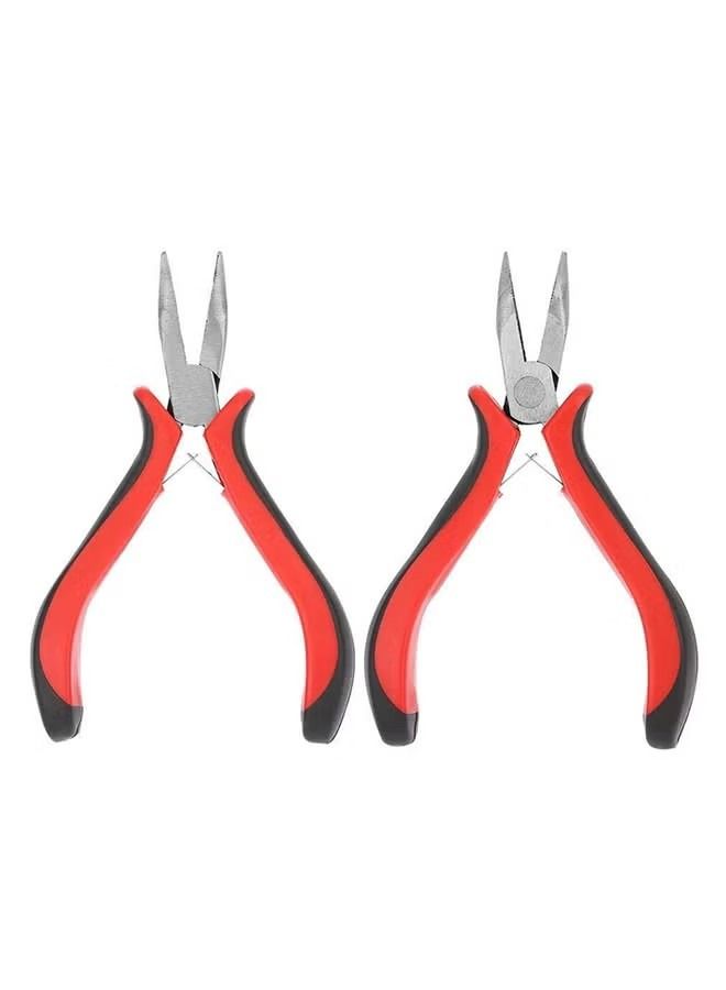 أوريتي 4 قطع ريش الشعر تمديد مجموعة أدوات كماشة خطاف سحب إبرة 200 قطعة صغيرة سيليكون حلقة ربط الخرز متعدد الألوان - Image 3