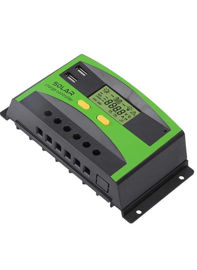 Thoraya - 12V/24V PWM Solar Controller Dual USB Double Button Operation Solar Charge Controller with LCD Display for Home Garden 50A 650W（12V）1300W（24V） - Image 1