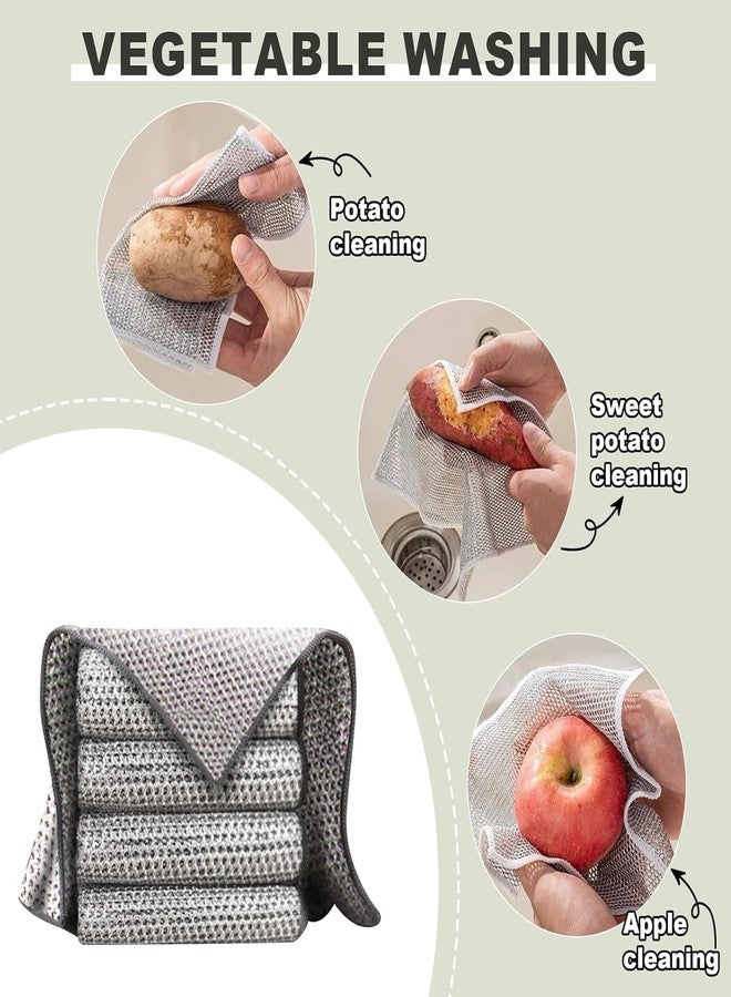 Esselkay Multipurpose Wire Dishwashing Rags, Stainless Steel Scrubber, Polyester and Nylon, for Wet and Dry Use, 4 Units - Image 4