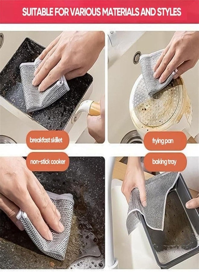 Esselkay Multipurpose Wire Dishwashing Rags, Stainless Steel Scrubber, Polyester and Nylon, for Wet and Dry Use, 4 Units - Image 3