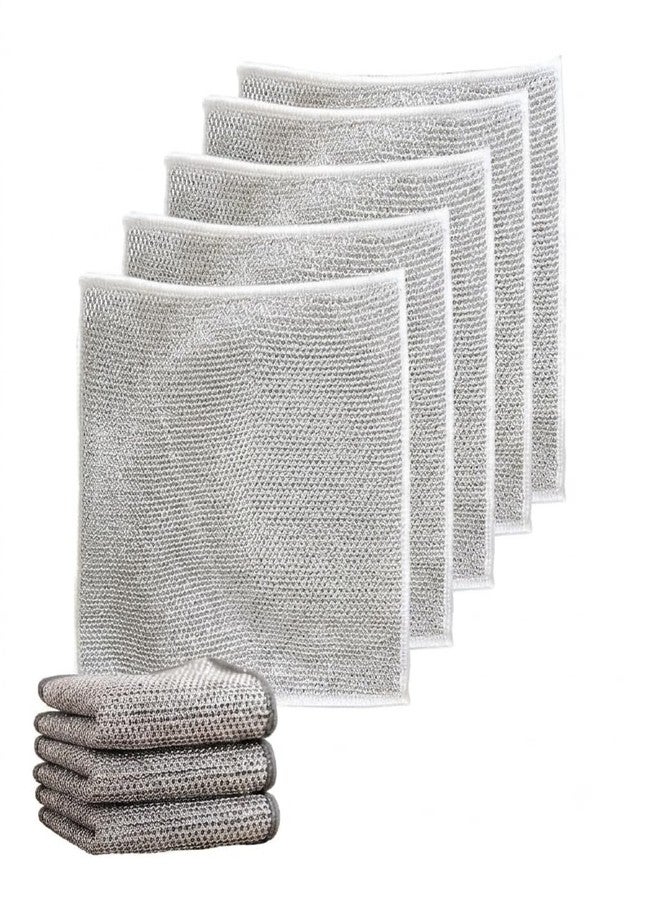 Esselkay Multipurpose Wire Dishwashing Rags, Stainless Steel Scrubber, Polyester and Nylon, for Wet and Dry Use, 4 Units - Image 1