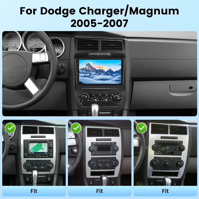 NHOPEEW [2+64G] for Dodge Charger and for Dodge Magnum 2005-2007 Android Radio with DSP - 9 inch Touchscreen Car Radio - Wireless Carplay and Android Auto, Mirror Link, WiFi, GPS, SWC + Canbus + Backup Camera - Image 2