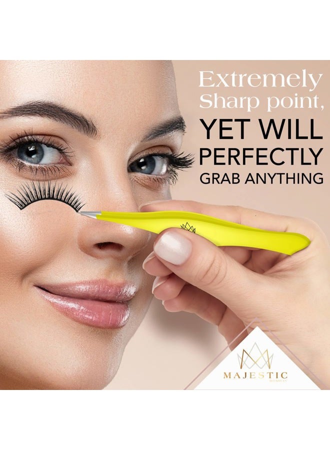 Majestic Bombay Point Tweezer for Women and Men – Splinter Ticks,Facial, Brow and Ingrown Hair Removal–Sharp, Needle Nose, Surgical Tweezers Precision best tweezers for chin hair X Drop Wristband - Image 2