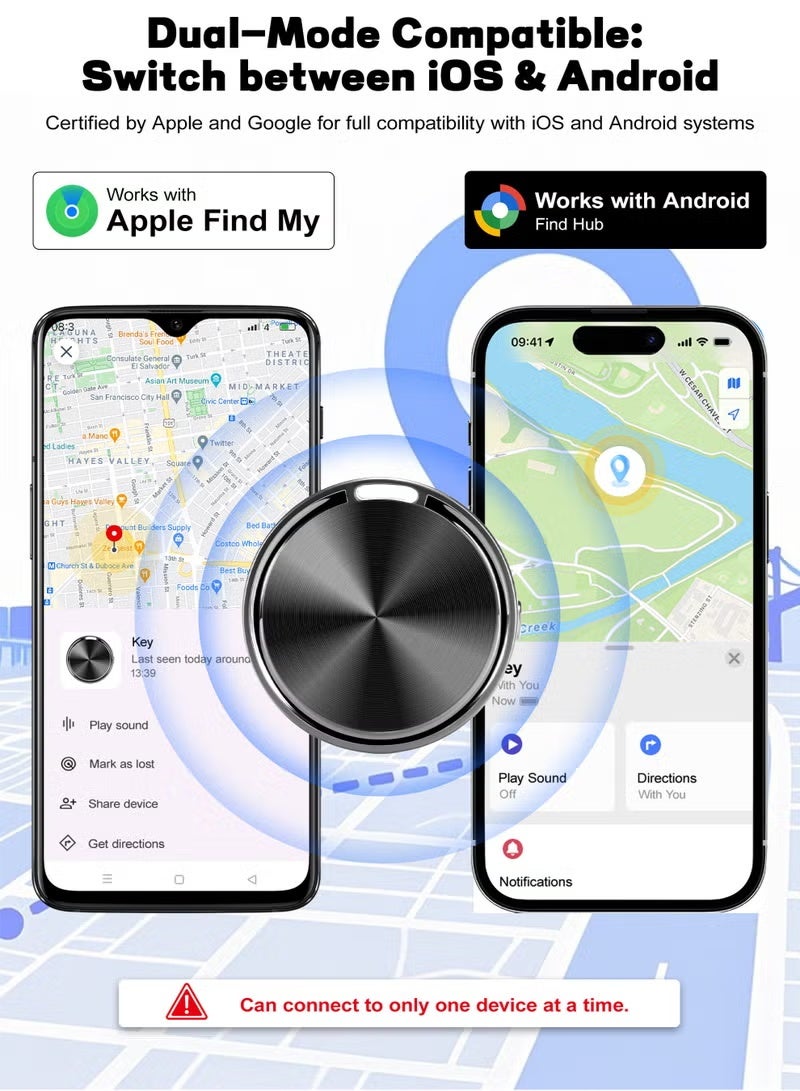 Upgraded Bluetooth Tracker, Dual System for iOS u0026 Android, Compatible with Apple Find My u0026 Google Find Hub, IP67 Waterproof Smart Item Finder for Keys, Wallet, Luggage - Image 3
