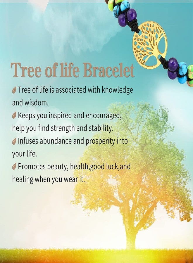 Wingoden Protection Bracelet for Women Men Tree of Life Yoga Good Luck Bracelets Natural Stone Handmade Bracelet Gift for Her, Chakra - Image 4