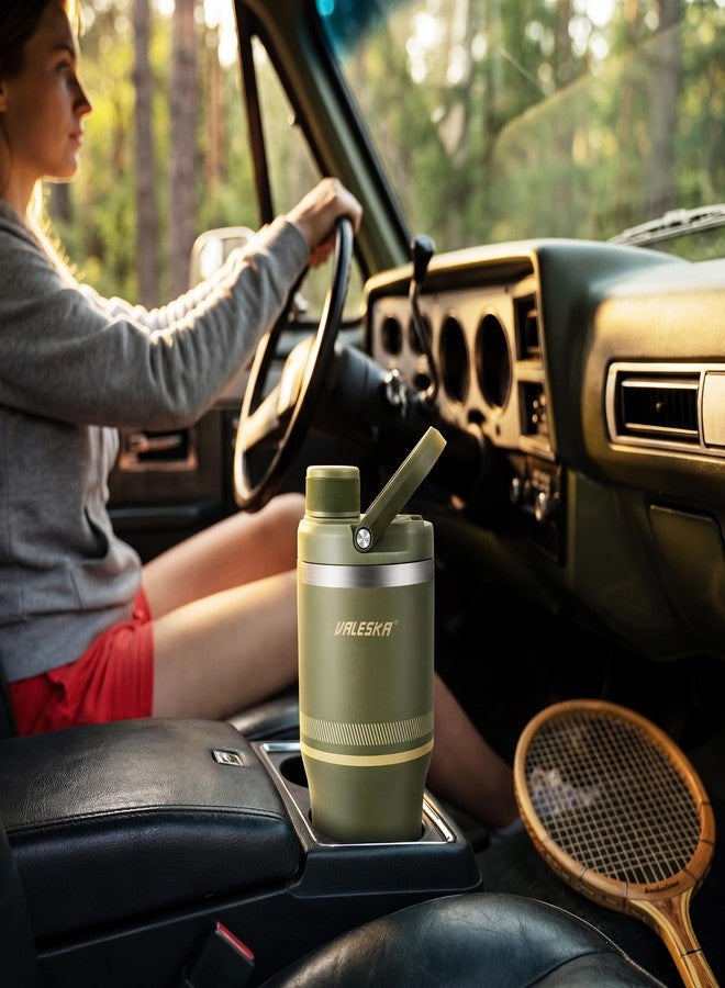 VALESKA Protein Shaker Bottle | 20oz Insulated Stainless Steel Protein Shaker, BPA Free, Leak Proof, Dishwasher Safe, Perfect for Protein Shakes and Pre Workout | Green - Image 5