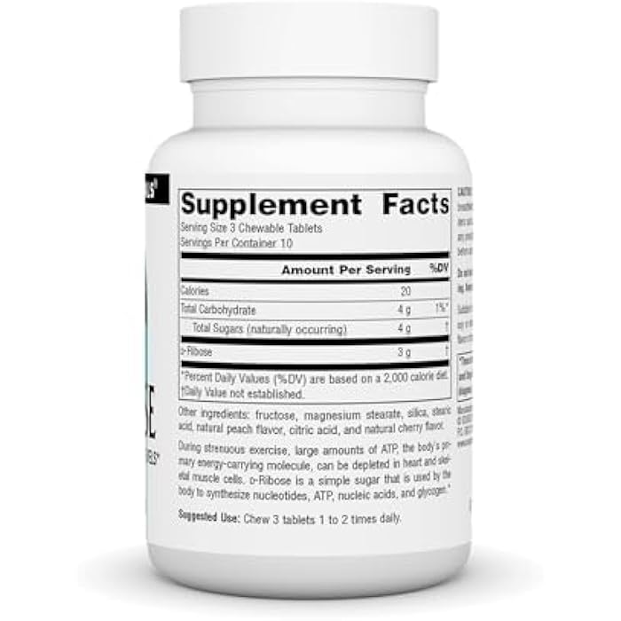 Source Naturals D-Ribose 1000 Mg Fruit Tablet, 30 Count - Image 2