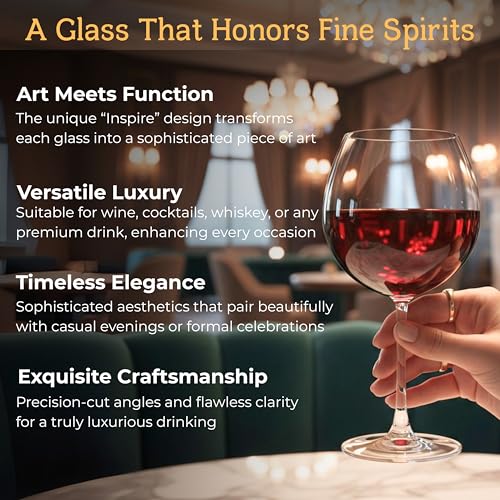 TAGROCK Balloon Red White Or Brandy Premium Crytal Clear Wine Glasses, 650 ML - Set of 2 - Image 5