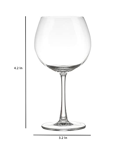 TAGROCK Balloon Red White Or Brandy Premium Crytal Clear Wine Glasses, 650 ML - Set of 2 - Image 2