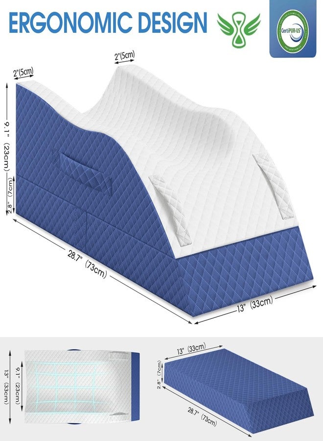 TranquilRelax Memory Foam Single Leg Elevation Pillow Blue - Image 2