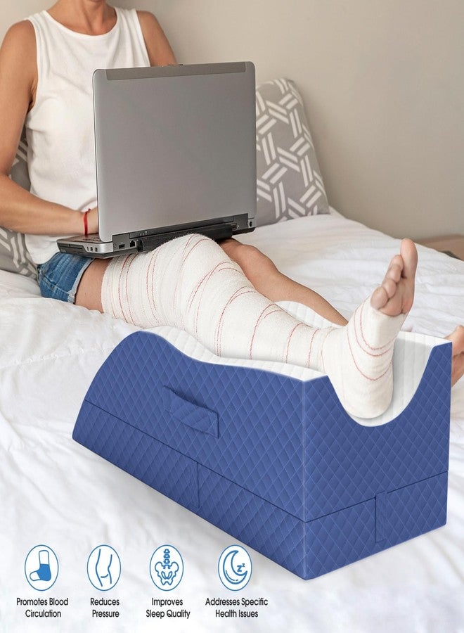 TranquilRelax Memory Foam Single Leg Elevation Pillow Blue - Image 3