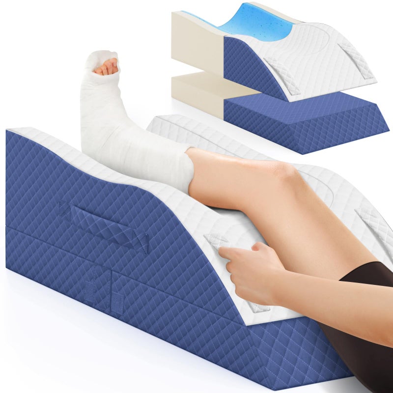 TranquilRelax Memory Foam Single Leg Elevation Pillow Blue - Image 1