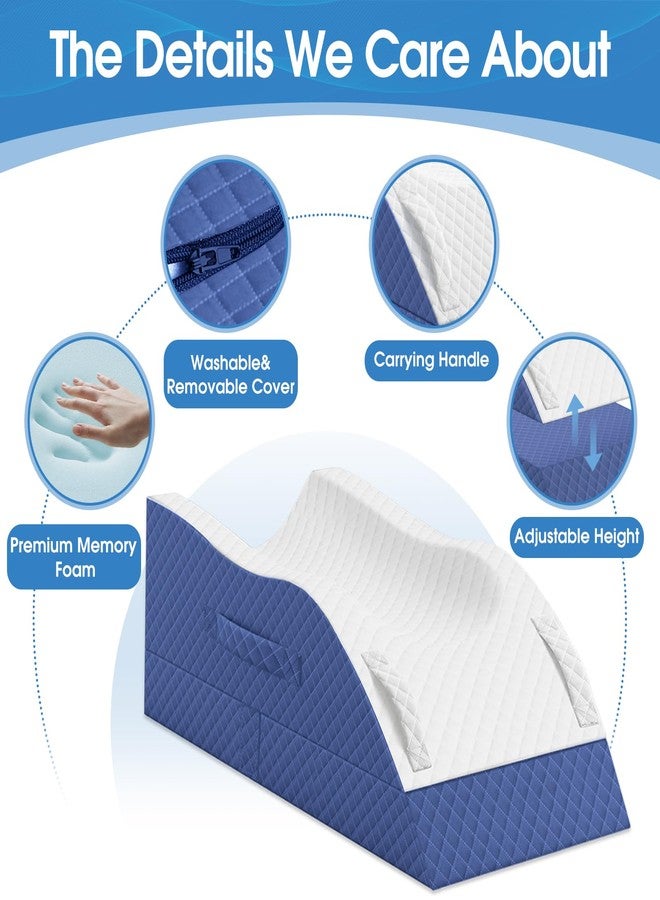 TranquilRelax Memory Foam Single Leg Elevation Pillow Blue - Image 4