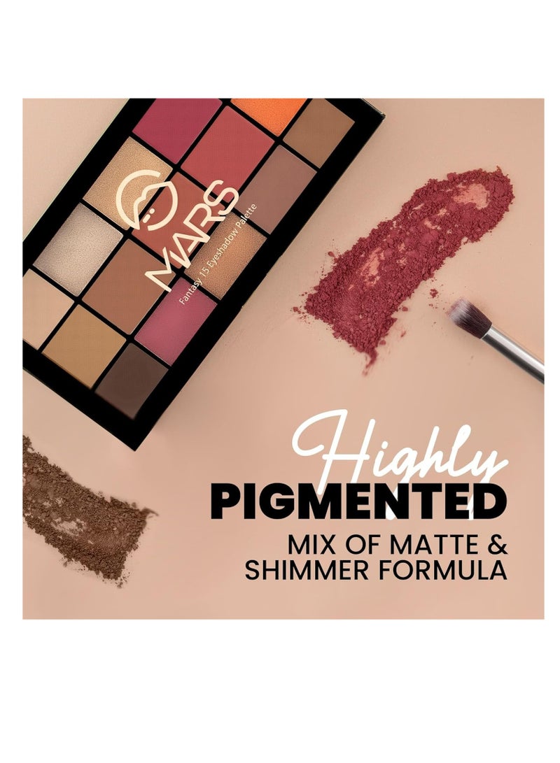 مارس لوحة ظلال العيون مارس فانتاسي 15 ذات صبغة عالية وسهلة المزج | ظلال غير لامعة ولامعة 22.5 جم 03 متعدد الألوان - Image 2