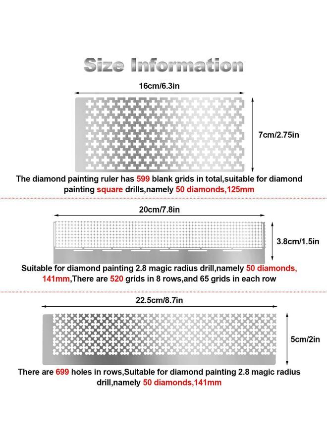 نيبمينينت مسطرة رسم ماسية من 3 قطع فضي - Image 2
