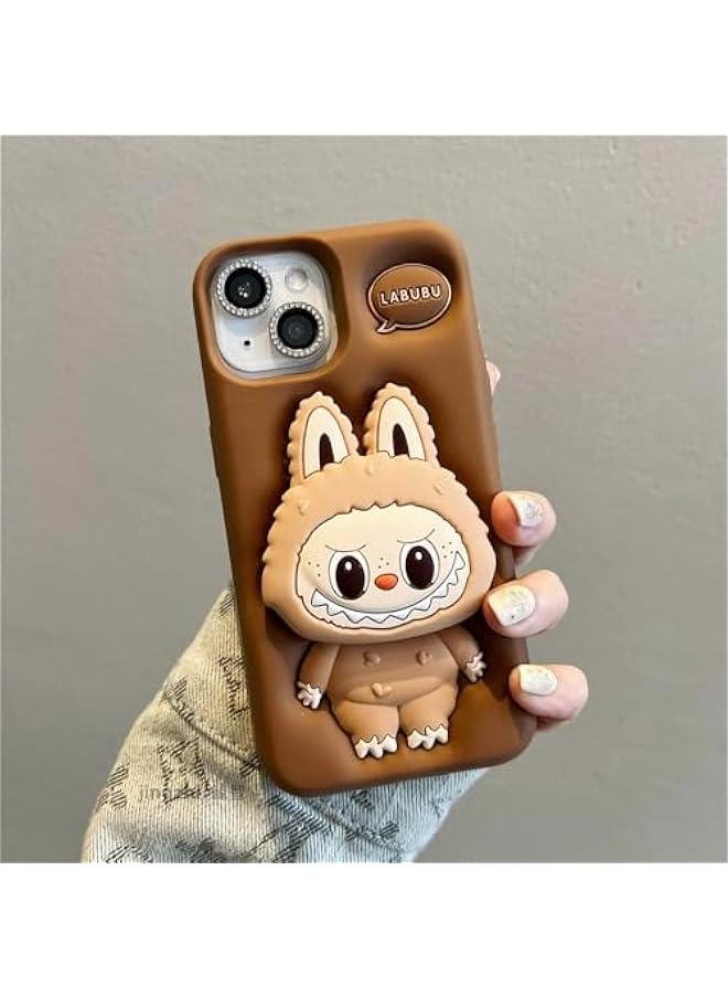 Labub Phone case, labub Phone case 3D (for iPhone 15Plus) Brown