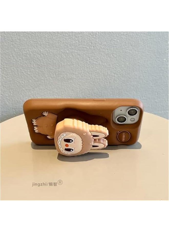Labub Phone case, labub Phone case 3D (for iPhone 15Plus) Brown