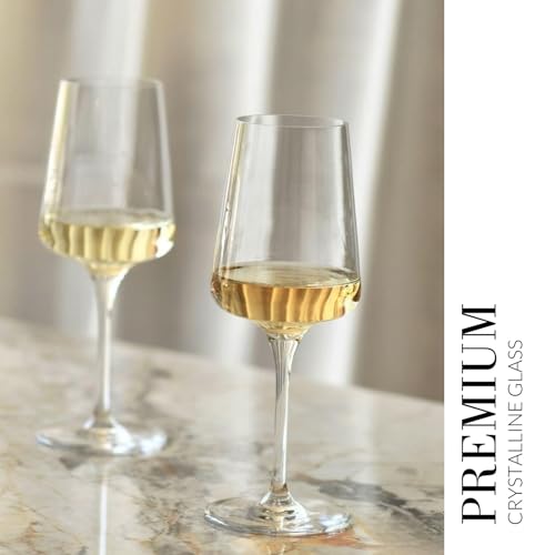 Krosno White and Sparkling Wine Glasses, 6 piece set, 13.52 oz, Infinity Collection, Elegant, Crystal Glass, Lead-free Glass, Dishwasher Safe, Made in Europe - Image 5