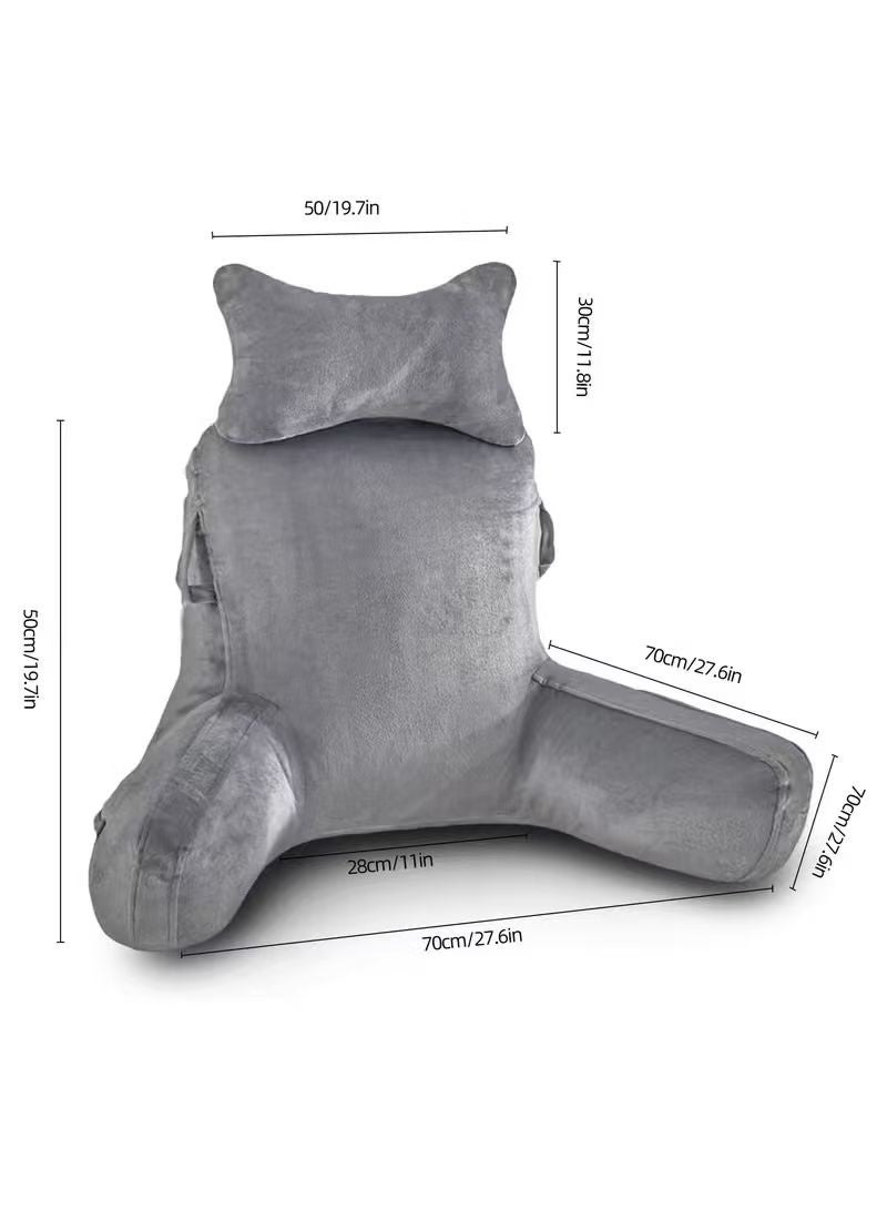 Ergonomic Extra Large Memory Foam Reading Pillow, Pillow Backrest, Lumbar Pillow, Neck Support pillow, Seat Cushion, Bed Rest Pillow, Lounge Cushion, Back Support Pillow with Arms, Washable Cover - Image 5
