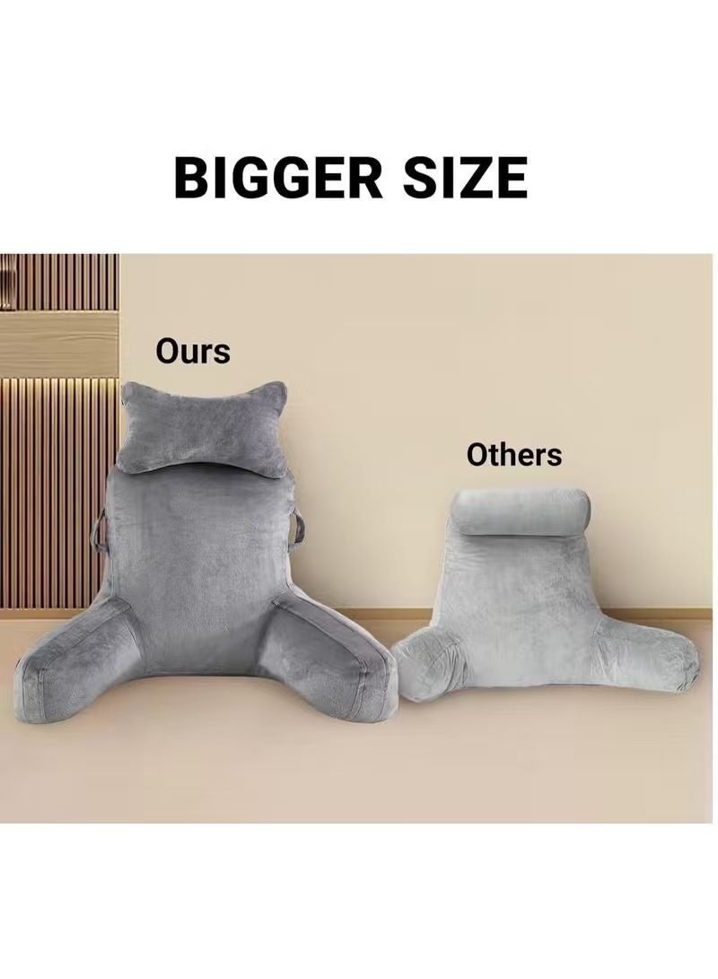 Ergonomic Extra Large Memory Foam Reading Pillow, Pillow Backrest, Lumbar Pillow, Neck Support pillow, Seat Cushion, Bed Rest Pillow, Lounge Cushion, Back Support Pillow with Arms, Washable Cover - Image 3