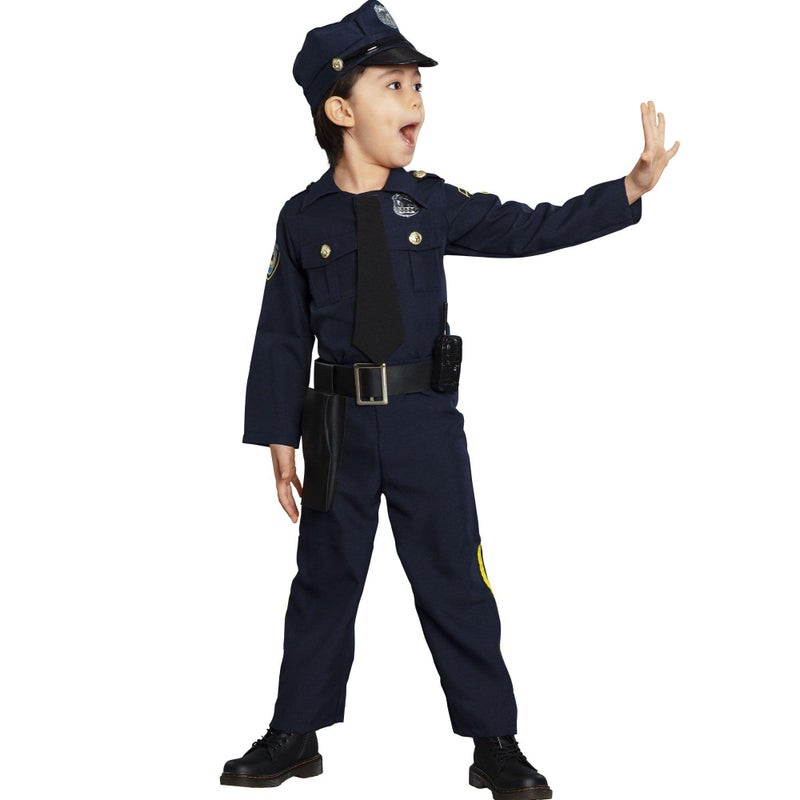 Amscan Kids Navy Blue Police Officer Costume Set - Small (4-6) - Essential Pretend Play Set for Future Defenders - Image 4