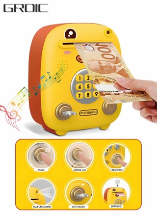 Intelligent Piggy Bank Electronic Mini ATM Savings Machine with Personal Password & Simulate Fingerprint & Face Simulation Unlock, Cartoon Music Piggy Bank Toy - pzsku/ZE932CFF976B6FE153AF4Z/45/1746191517/98515759-a220-4b3a-8c30-80d4f206c022