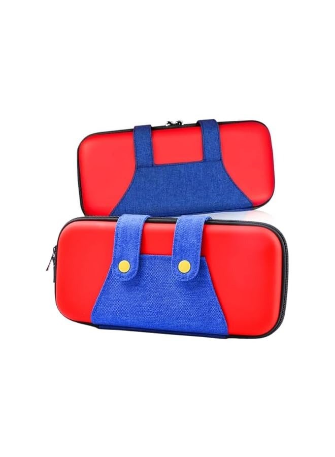 بروماس حافظة سويتش لجهاز نينتندو سويتش OLED، حافظة ماريو رفيعة لطيفة مع 10 خراطيش ألعاب، حافظة حماية صلبة للسفر لوحدة تحكم نينتندو سويتش وملحقات ماريو ريد - Image 1