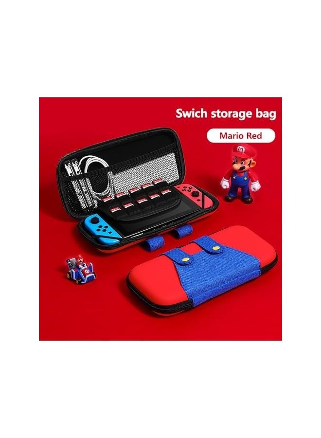 بروماس حافظة سويتش لجهاز نينتندو سويتش OLED، حافظة ماريو رفيعة لطيفة مع 10 خراطيش ألعاب، حافظة حماية صلبة للسفر لوحدة تحكم نينتندو سويتش وملحقات ماريو ريد - Image 2