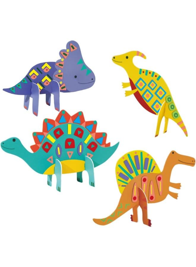 Avenir Stick 'N Play Series - Dino World | 200+ Reusable Stickers for Endless Fun! Create Play Scenes with 8 Illustrated Theme Cards, Make Your Own Animal Figures | For Kids 3+ - Image 3